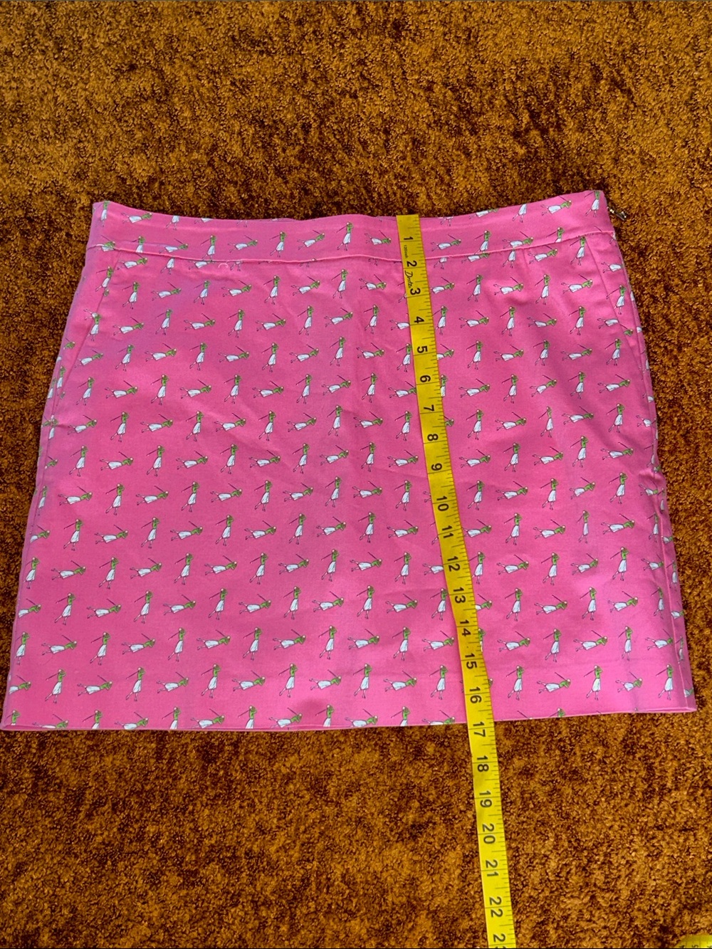 Ralph Lauren Pink Mini Skirt with White & Green Motif - Picture 3 of 9